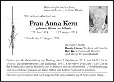 Traueranzeige Ann Kern