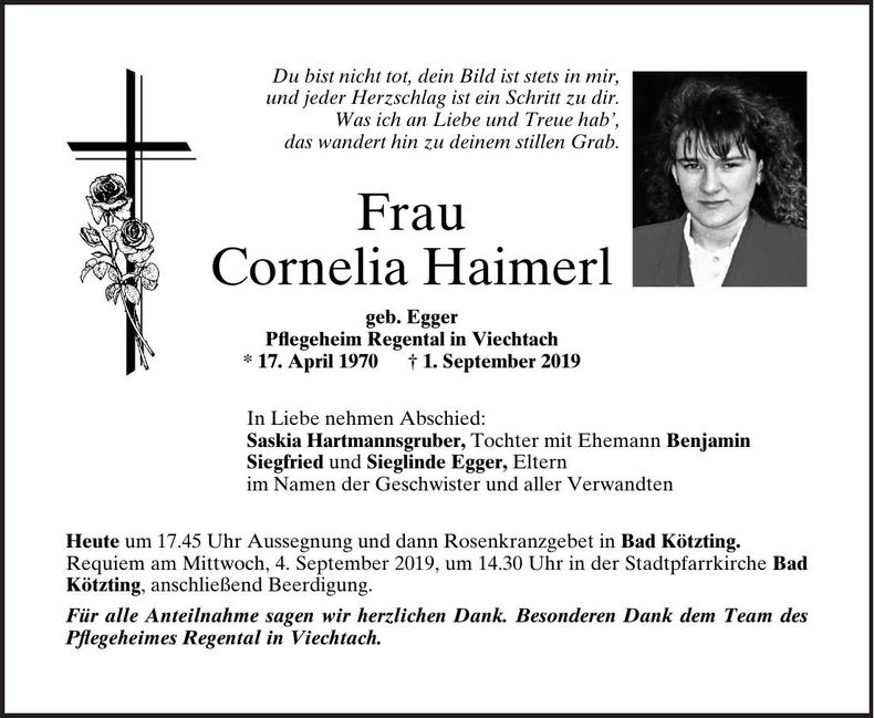 Traueranzeige Cornelia Meier