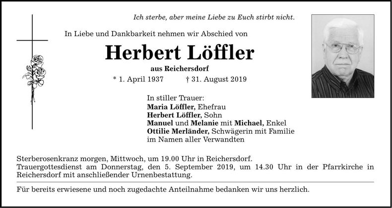 Traueranzeige Herbert Löffler