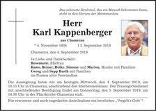 Traueranzeige Karl Kappenberger
