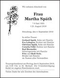 Traueranzeige Martha Späth