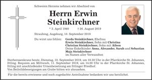 Traueranzeige Erwin Steinkirchner