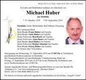 Traueranzeige Michael Huber