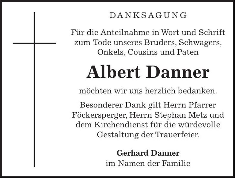 Traueranzeige Albert Danner
