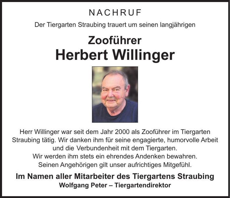Traueranzeige Herbert Willinger