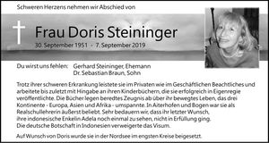 Traueranzeige Doris Steininger