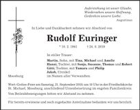 Traueranzeige Rudolf Euringer