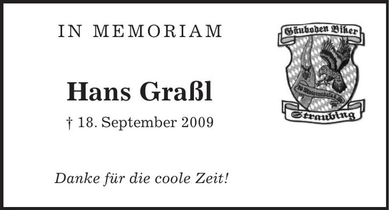 Traueranzeige Hans Graßl