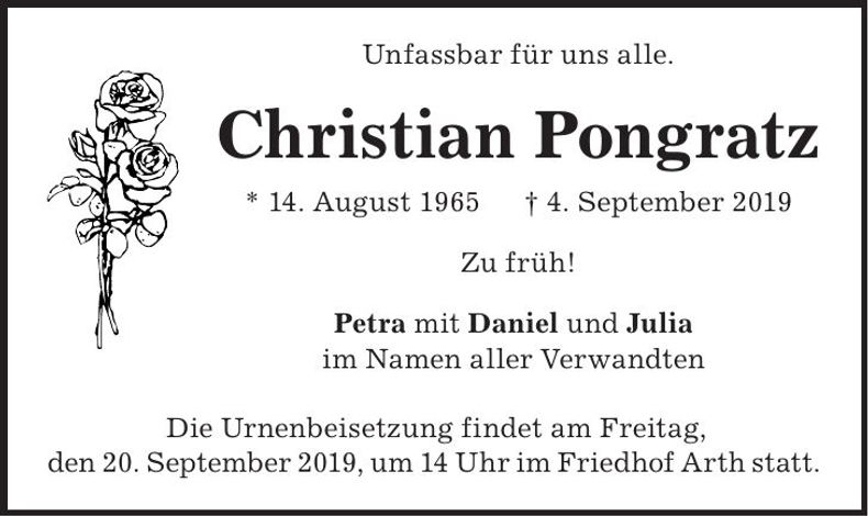 Traueranzeige Christian Pongratz