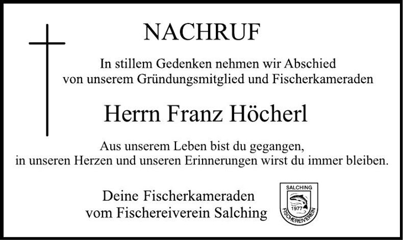 Traueranzeige Franz Höcherl