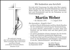 Traueranzeige Martin Weber