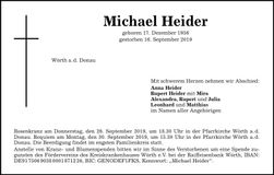Traueranzeige Michael Heider