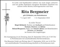 Traueranzeige Rita Bergmeier