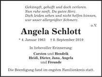 Traueranzeige Angela Schlott