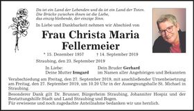 Traueranzeige Christa Fellermeier