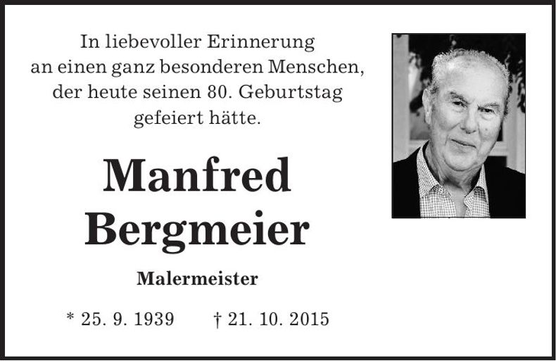 Traueranzeige Manfred Bergmeier