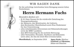 Traueranzeige Hermann Fuchs