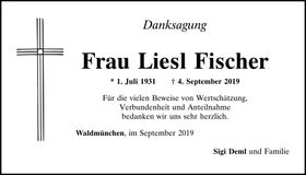 Traueranzeige Liesl Fischer