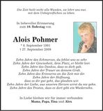 Traueranzeige Alois Pohmer