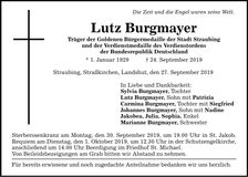 Traueranzeige Lutz Burgmayer