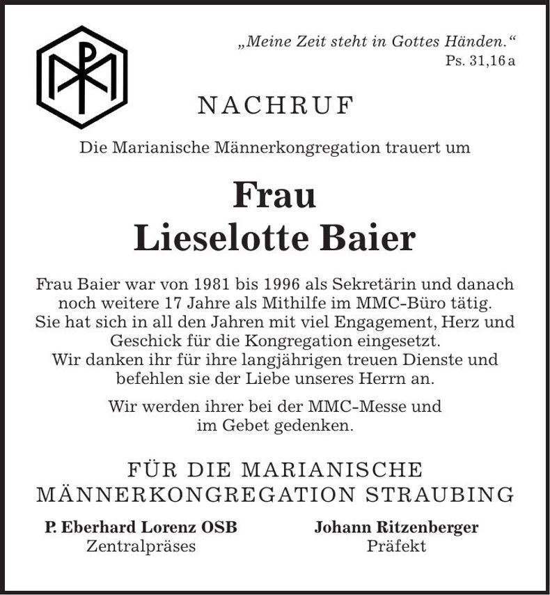 Traueranzeige Franz Xaver Kieninger