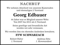 Traueranzeige Georg Edbauer