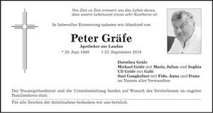 Traueranzeige Peter Gräfe