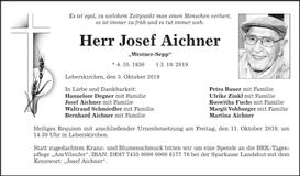 Traueranzeige Josef Aichner