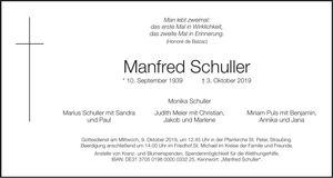 Traueranzeige Manfred Schuller