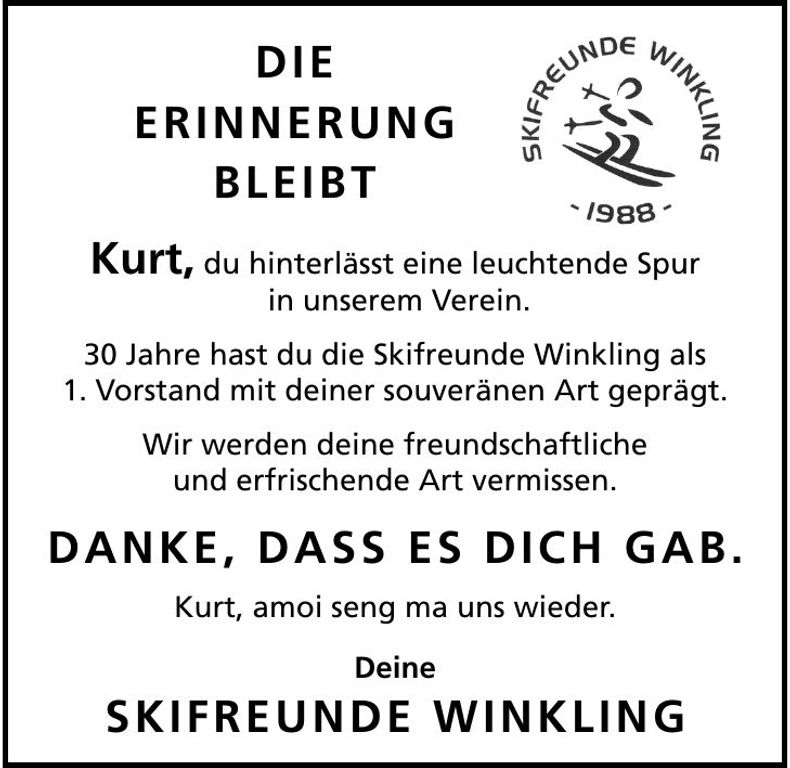 Traueranzeige Kurt Hertreiter