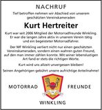 Traueranzeige Kurt Hertreiter