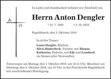 Traueranzeige Anton Dengler