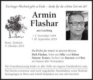 Traueranzeige Armin Flashar