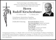 Traueranzeige Rudolf Kirschenbauer