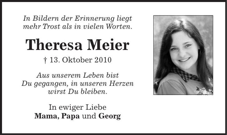 Traueranzeige Theresa Meier