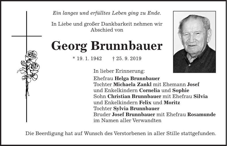 Traueranzeige Georg Brunnbauer
