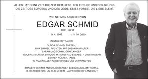 Traueranzeige Edgar Schmid