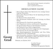 Traueranzeige Georg Grad