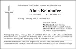 Traueranzeige Alois Kellnhofer