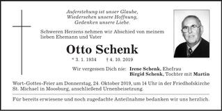 Traueranzeige Otto Schenk