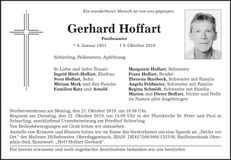 Traueranzeige Gerhard Hoffart