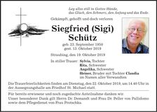 Traueranzeige Siegfried (Sigi) Schütz
