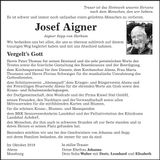 Traueranzeige Josef Aigner