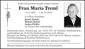 Traueranzeige Maria Treml