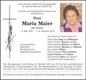 Traueranzeige Maria Maier