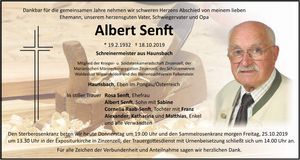 Traueranzeige Albert Senft