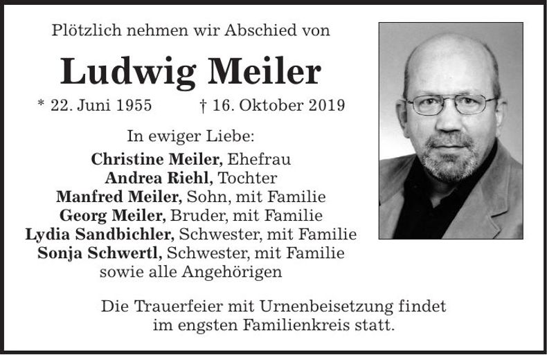 Traueranzeige Ludwig Meiler