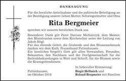 Traueranzeige Rita Bergmeier