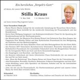 Traueranzeige Stilla Kraus
