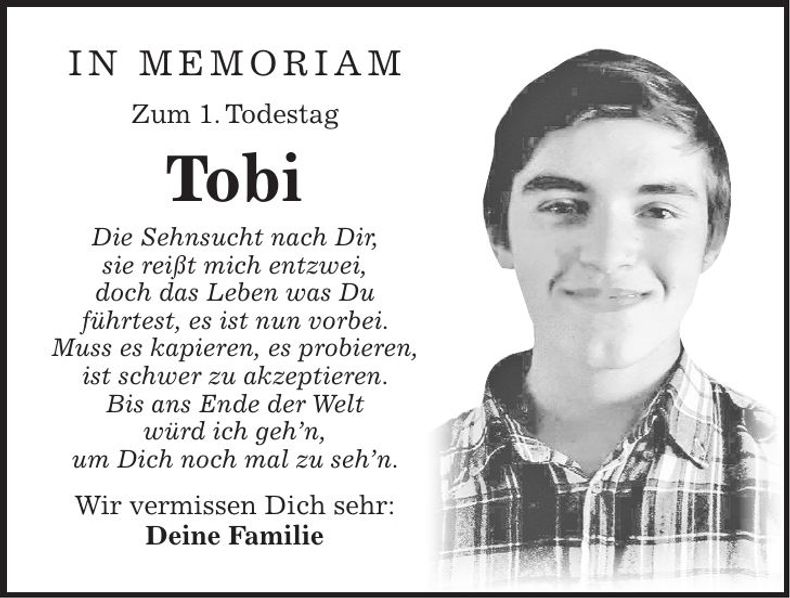 Traueranzeige Tobi Gierl